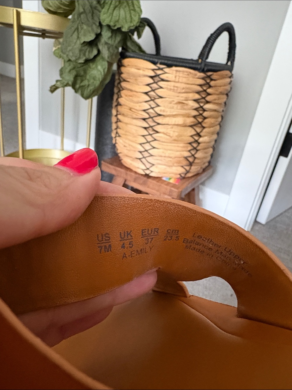 Franco Sarto Tan Leather Slide Sandals - Picture 5 of 5